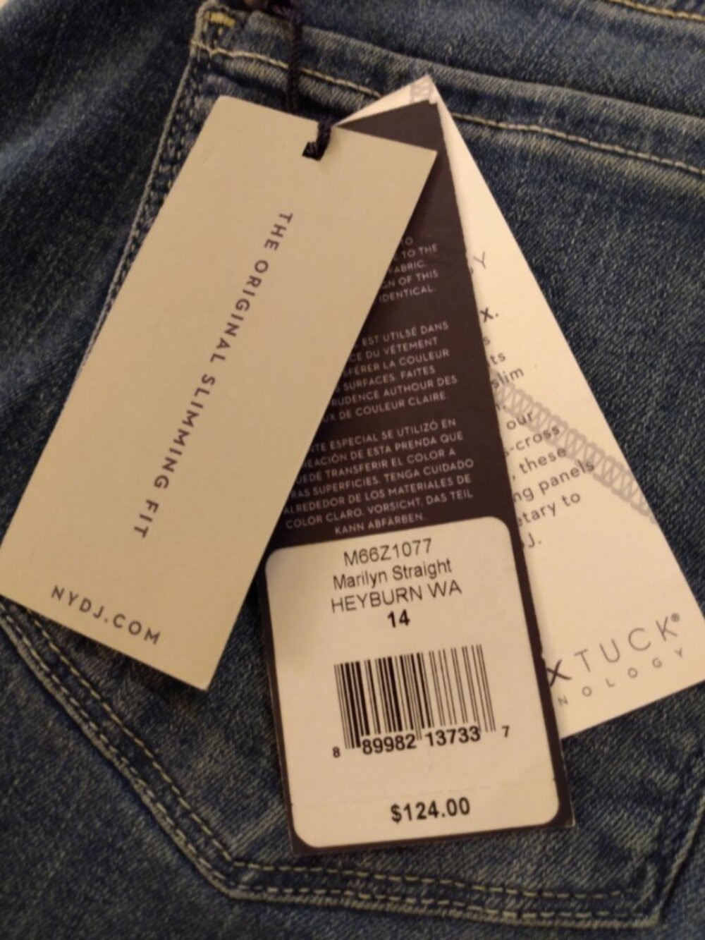 NYDJ Marilyn Straight Lift Tuck Technology Heyburn Wash Size 14 NWT - Picture 10 of 10